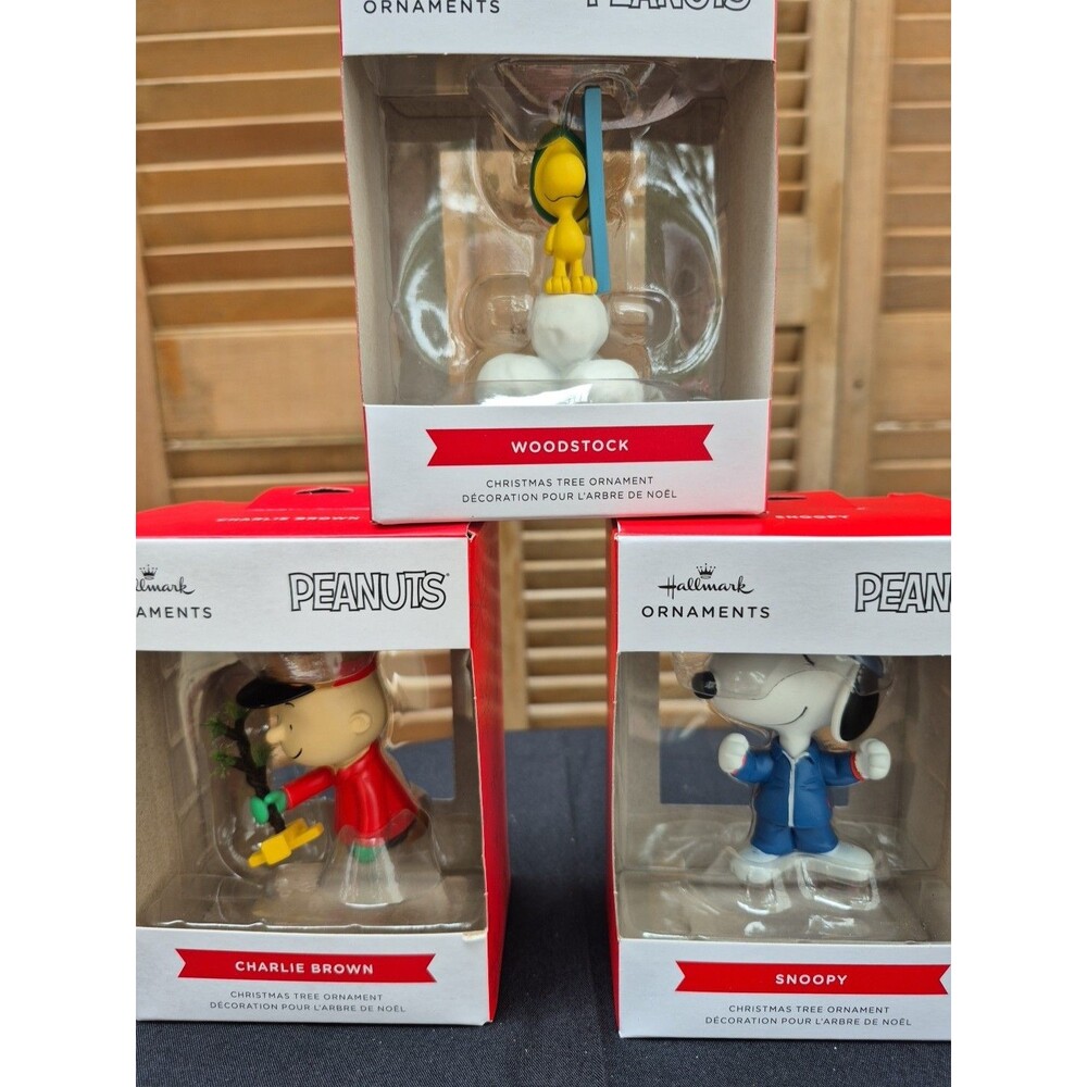 Hallmark Ornaments THE PEANUTS GANG Woodstock, Snoopy, & Charlie Brown 2023 NIB